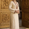 Ivory Kurta with Jeweled Floral Borders
