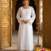 Pristine White Pearl-Lace Kurta Set
