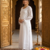 Pristine White Pearl-Lace Kurta Set
