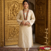 70 Ivory Kurta with Jeweled Floral Borders