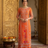 Vibrant Tangerine Embroidered Kurta Set