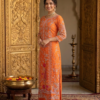 Vibrant Tangerine Embroidered Kurta Set