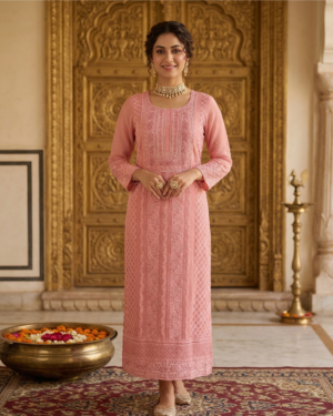 43 Blush Grace Embroidered Kurta