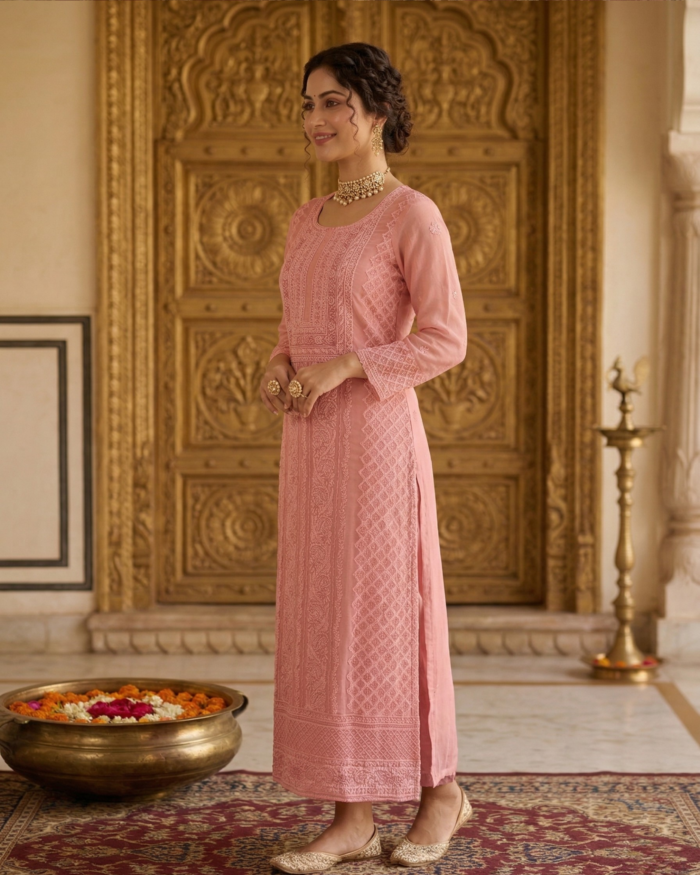 Blush Grace Embroidered Kurta