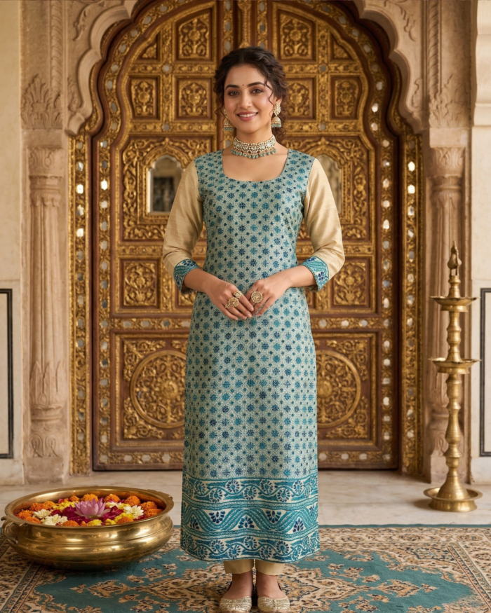 Royal Teal Traditional Kurta