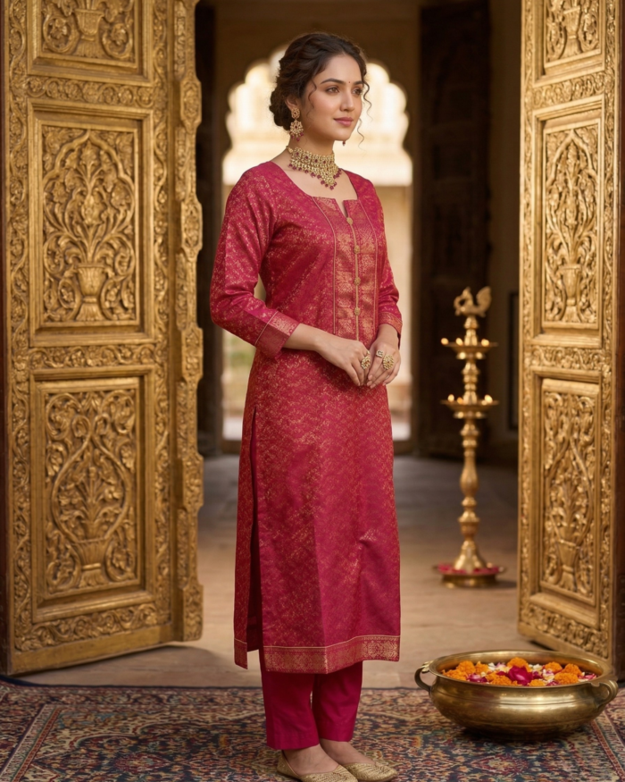 Royal Ruby Festive Kurta Set