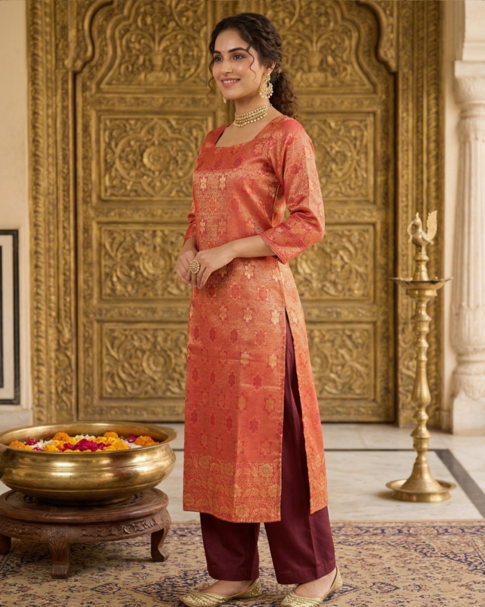 Sunset Silk Kurta Ensemble