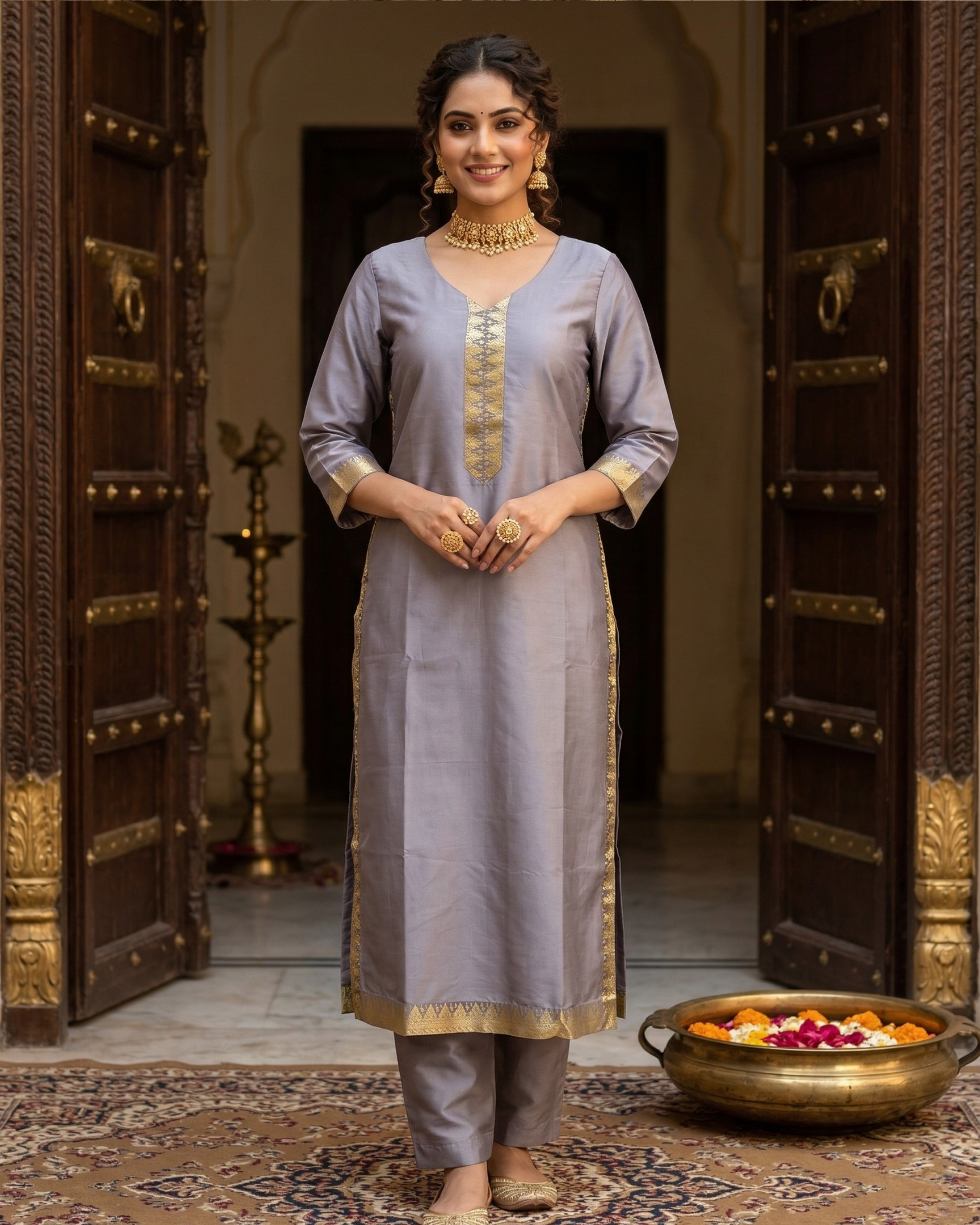 55 Urban Ash Minimal Kurta Set