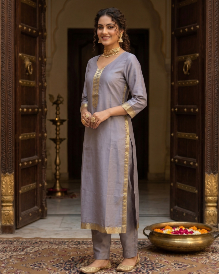 56 Urban Ash Minimal Kurta Set