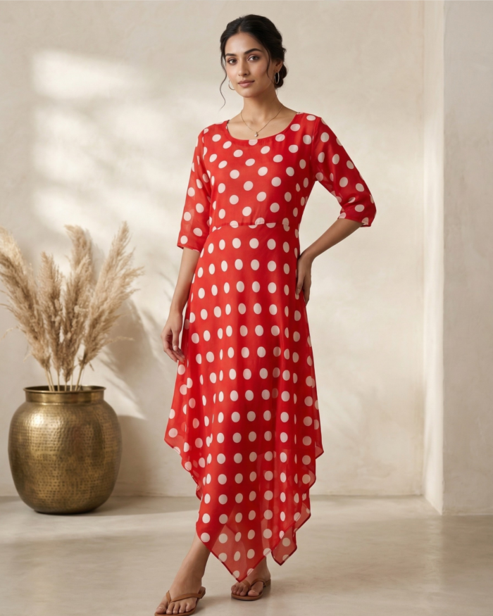 63 Scarlet Polka Flow Dress